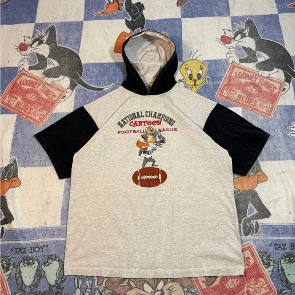 Vintage Rocky and Bullwinkle short sleeve hoodie - Picture 1 of 3